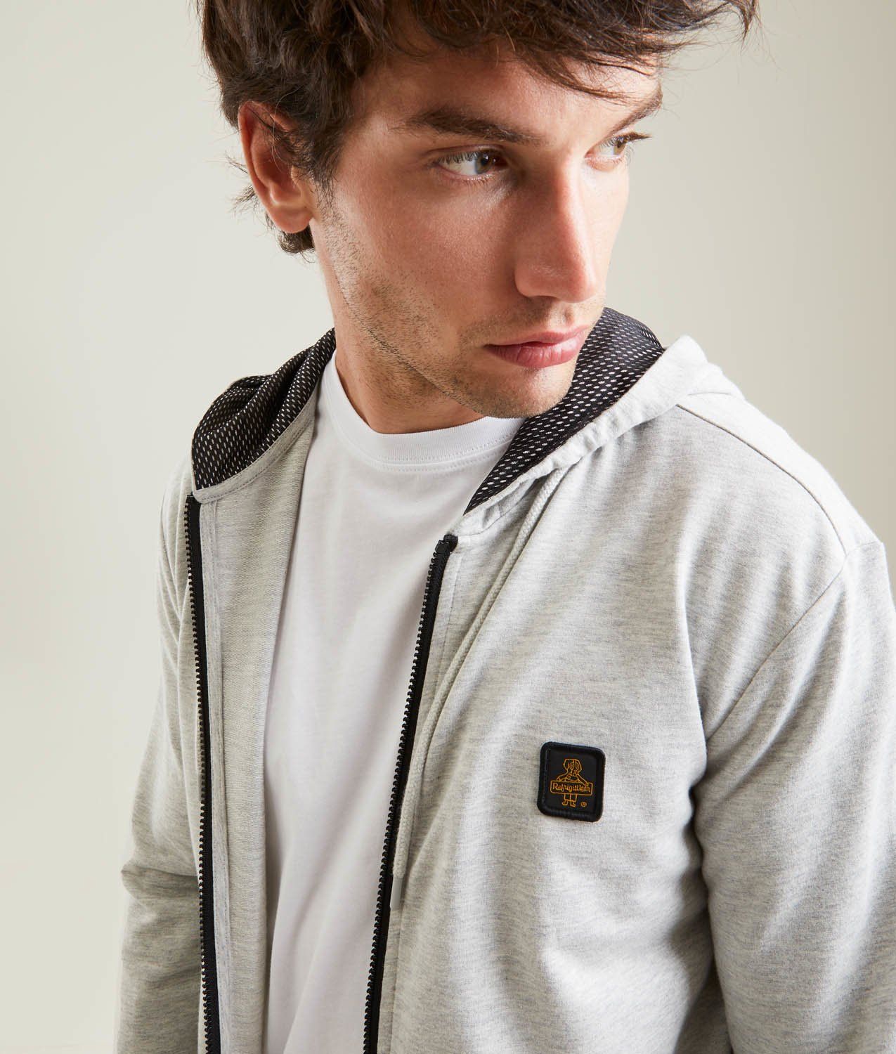 Iconic Zippered Hooded Sweatshirt in Gray