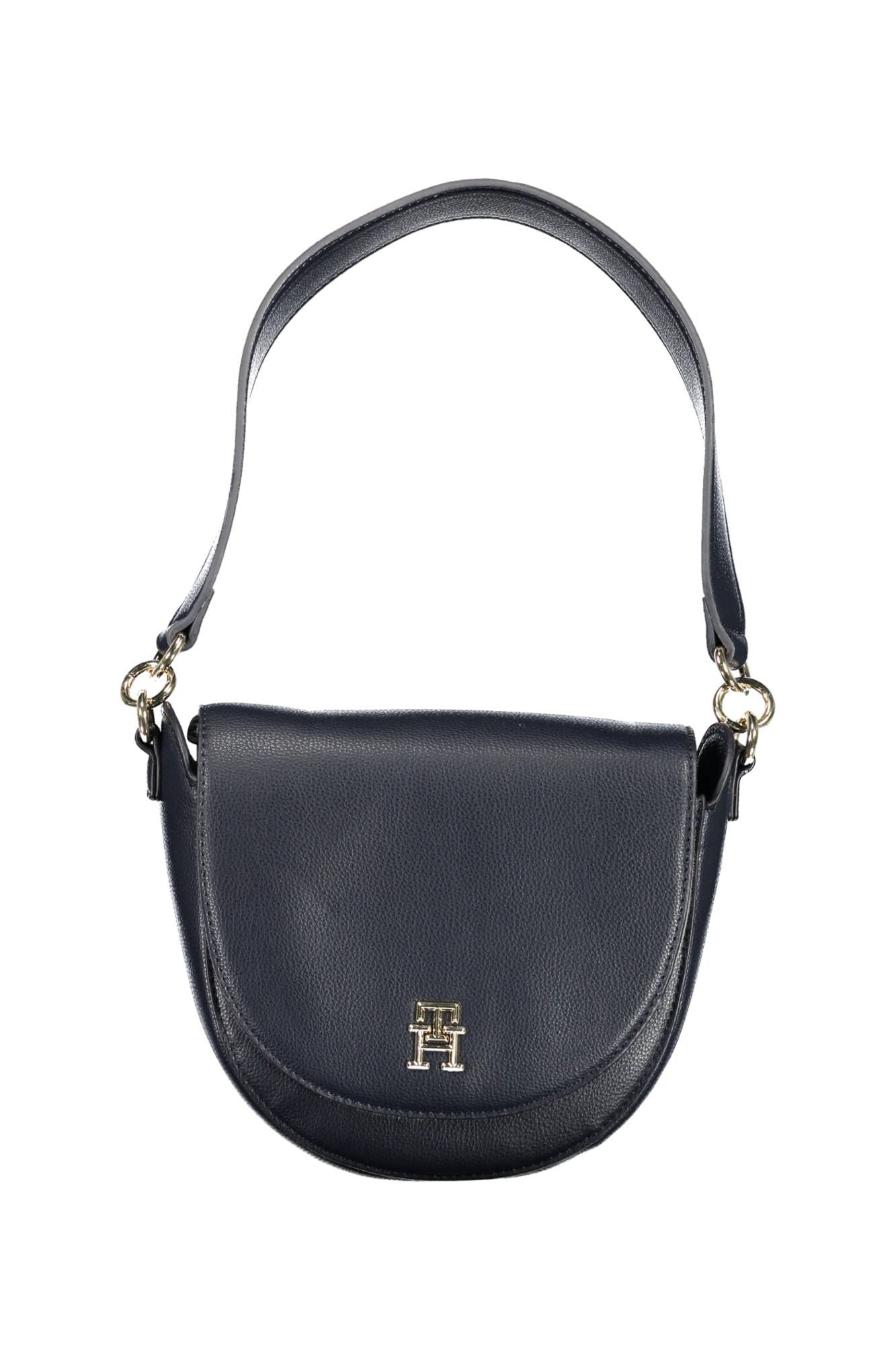 Elegant Blue Shoulder Bag with Contrasting Details