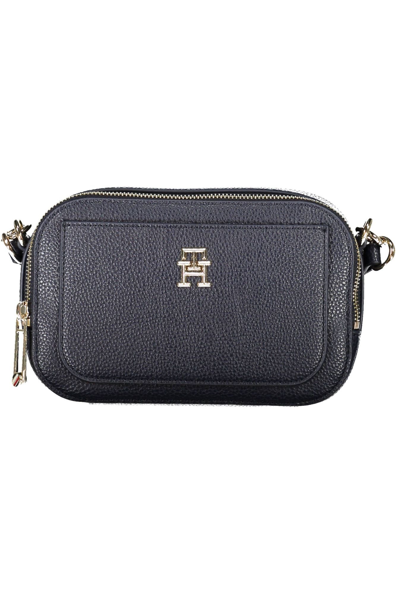 Chic Blue Shoulder Bag with Logo Detail