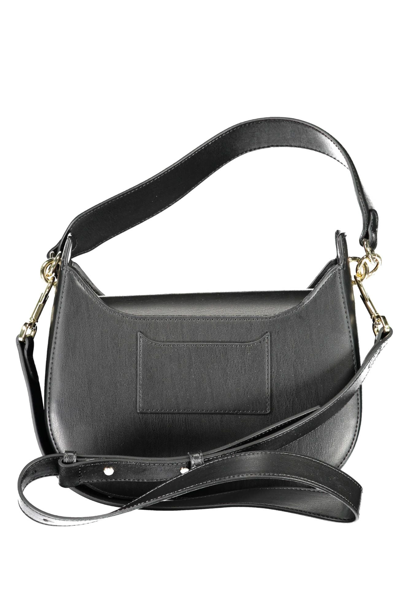 Elegant Black Shoulder Bag with Contrasting Details