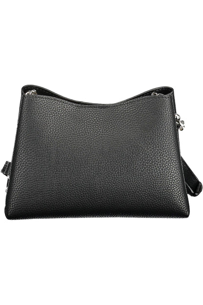 Elegant Black Polyester Shoulder Bag