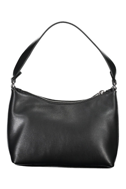 Elegant Black Shoulder Handbag with Logo Detail