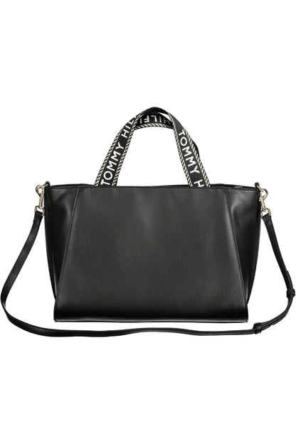 Elegant Black Shoulder Handbag with Logo Detail