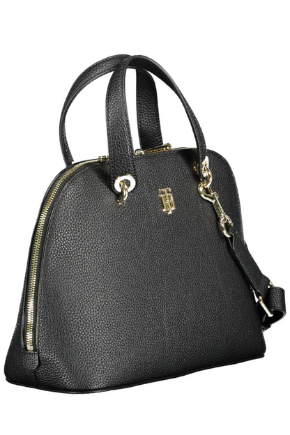 Elegant Black Shoulder Bag with Detachable Strap