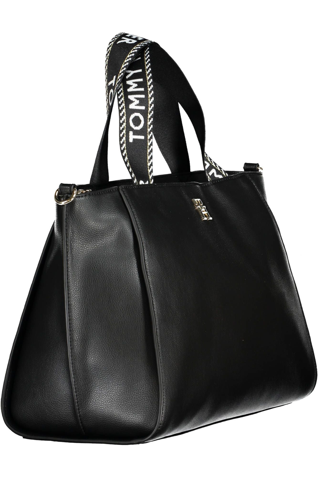 Elegant Black Shoulder Handbag with Logo Detail