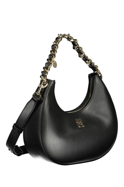 Elegant Black Chain Handle Satchel