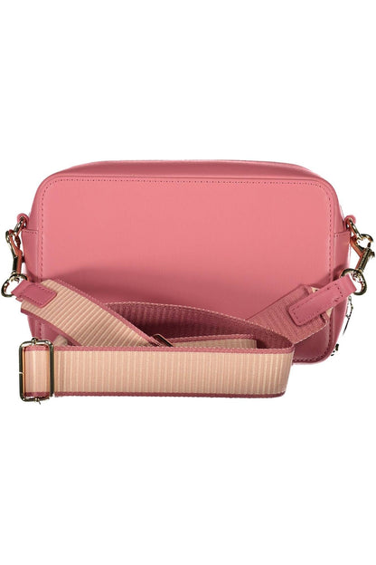 Chic Pink Shoulder Bag with Contrasting Accents