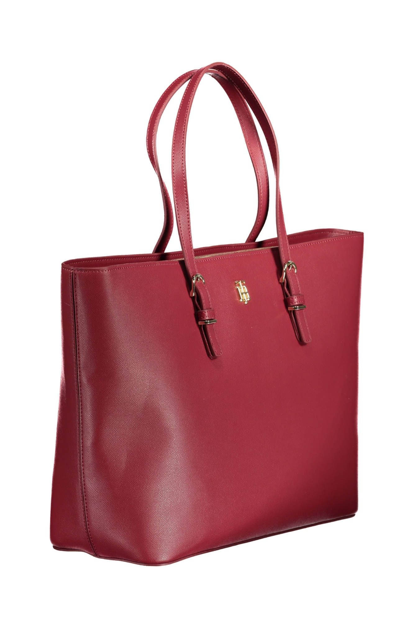 Elegant Red Shoulder Tote with Laptop Holder