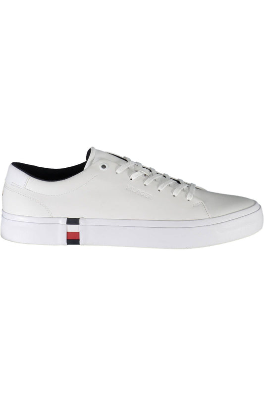 Sleek White Lace-Up Sneakers with Logo Detail