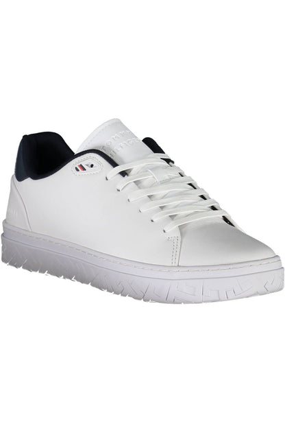 Eco-Friendly White Sneakers with Logo Detail