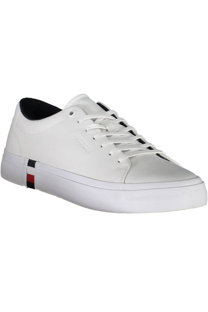 Sleek White Lace-Up Sneakers with Logo Detail