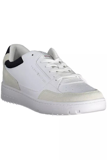 Sleek White Lace-Up Sneakers with Logo Detail