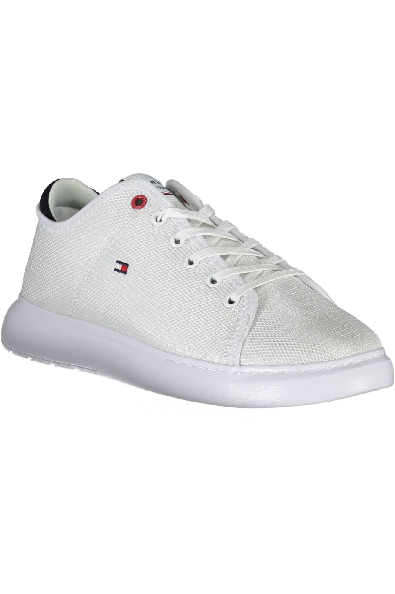 Eco-Conscious White Sports Sneakers with Logo Detail