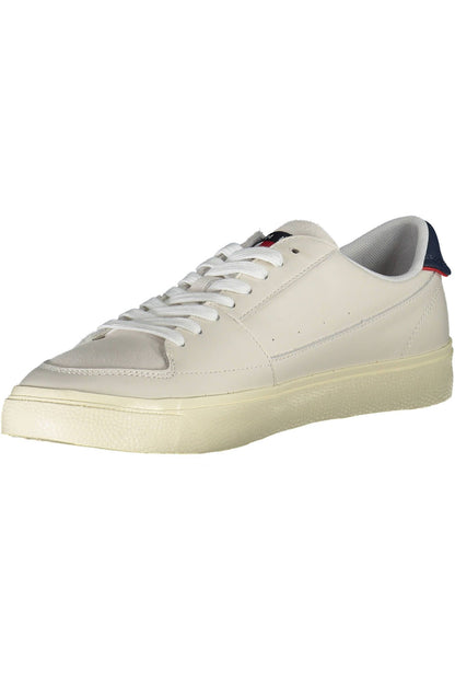 Eco-Conscious White Sneakers with Logo Detail