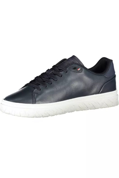 Eco-Conscious Blue Sneakers with Logo Accent