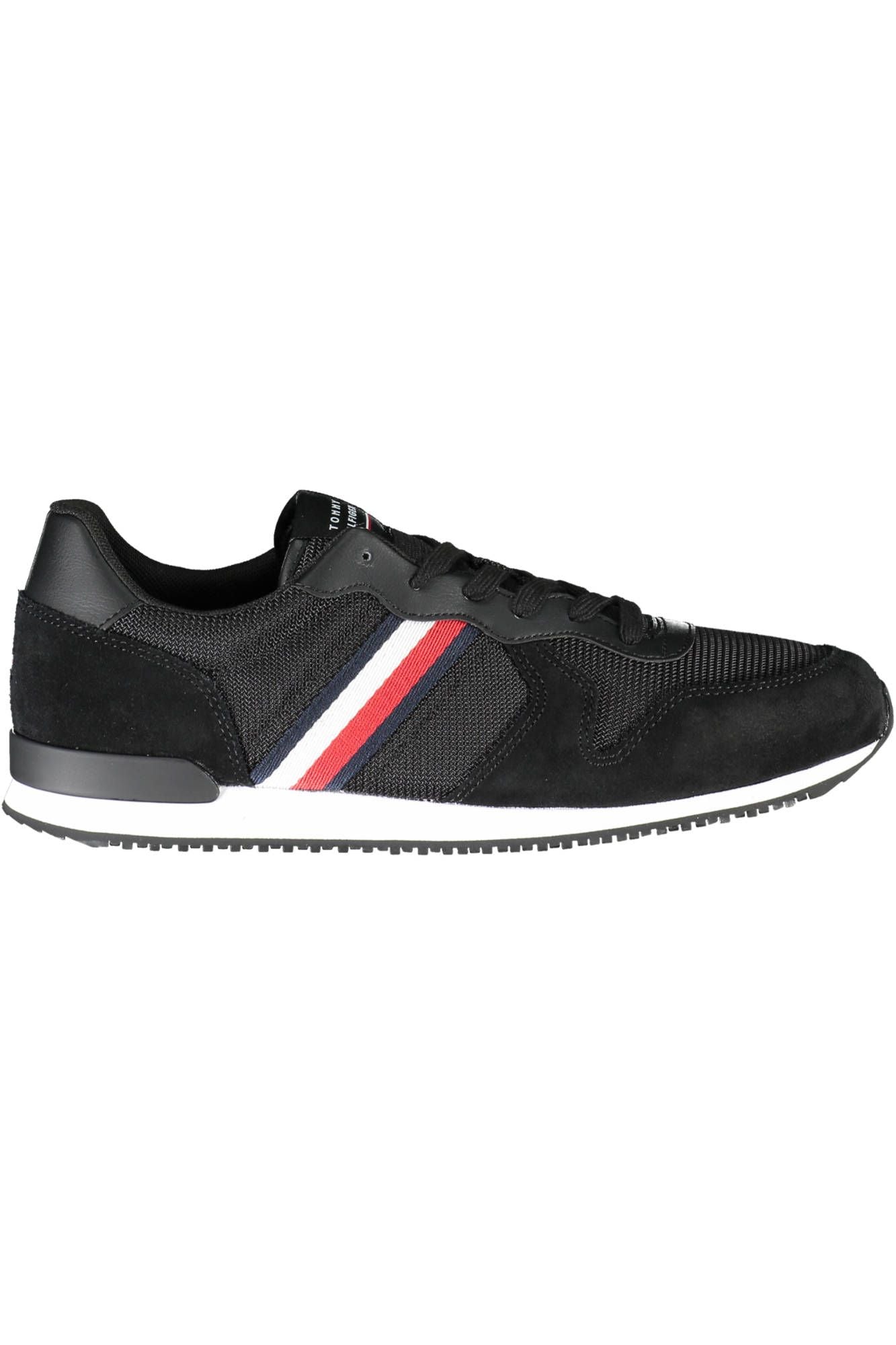 Sleek Black Sports Sneakers with Contrasting Accents