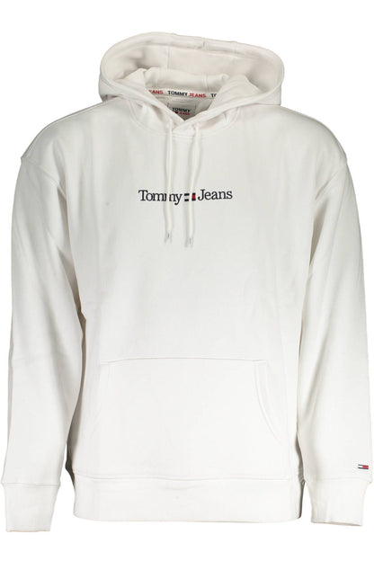 Classic White Hooded Sweatshirt with Logo Embroidery