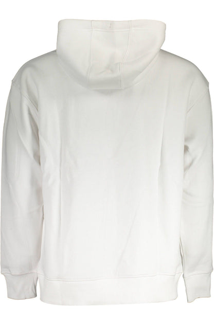 Classic White Hooded Sweatshirt with Logo Embroidery