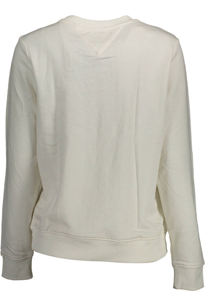 Elegant White Cotton Sweatshirt with Logo