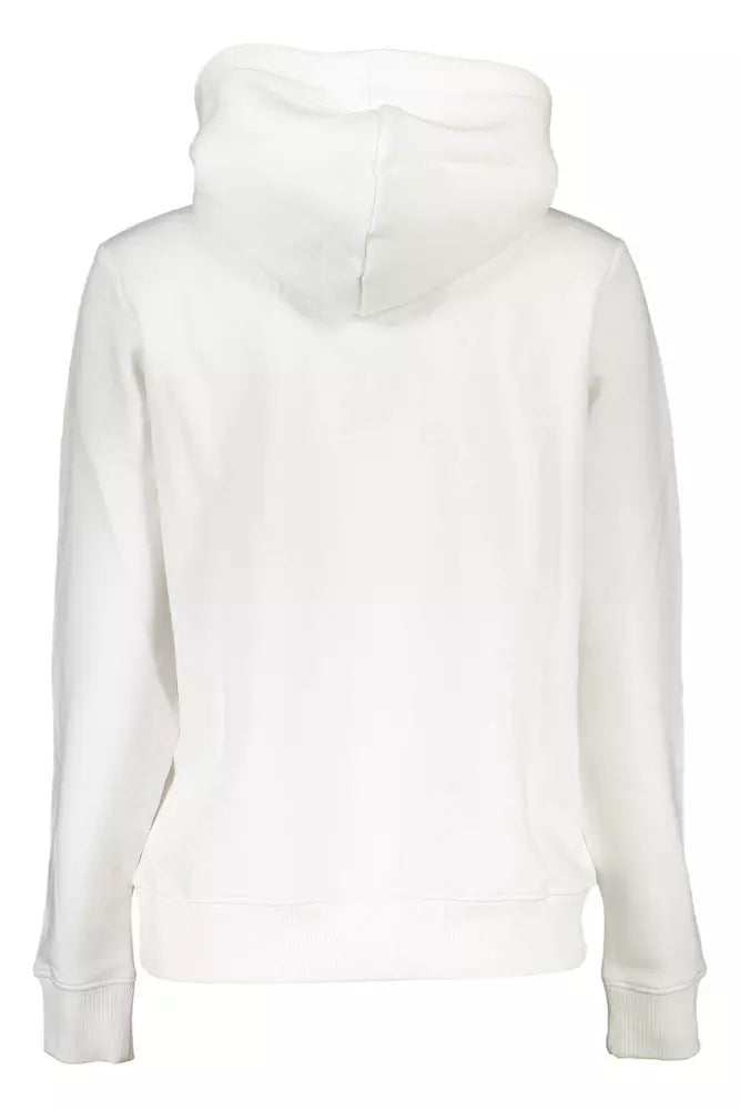 Chic White Hooded Sweatshirt with Embroidery