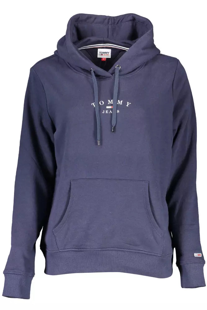 Chic Blue Hooded Sweatshirt with Logo Print