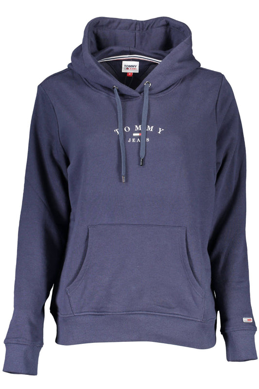 Chic Blue Organic Cotton Hooded Sweatshirt