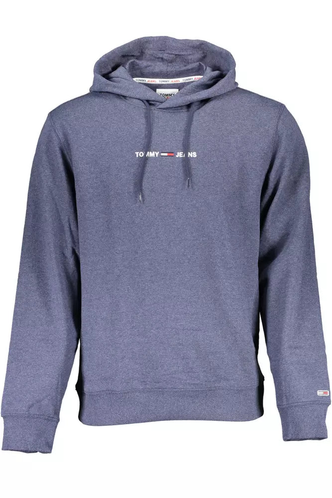 Chic Blue Hooded Sweatshirt with Embroidered Logo