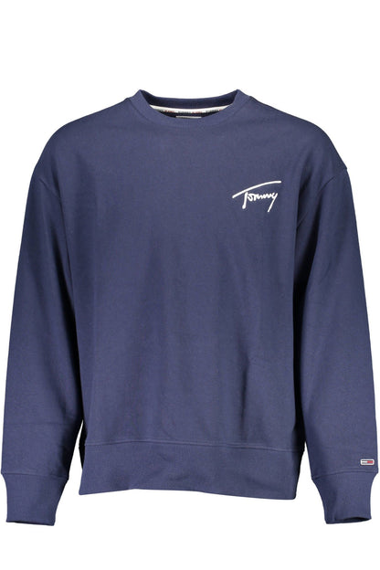 Eco-Conscious Blue Embroidered Sweatshirt