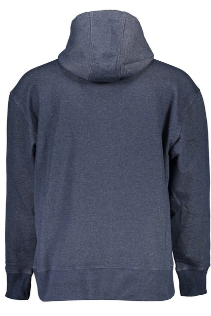 Classic Blue Hooded Sweatshirt with Logo Detail