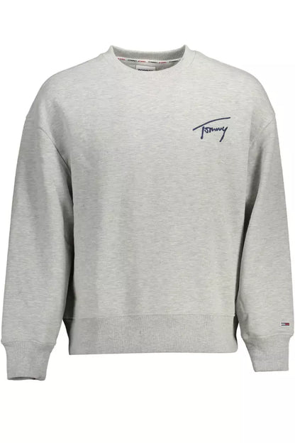 Eco-Conscious Gray Embroidered Sweatshirt