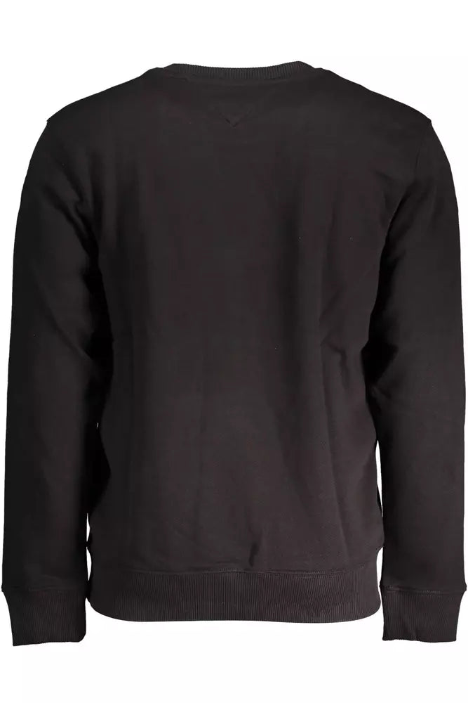 Sleek Black Cotton Sweatshirt