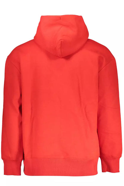 Chic Red Hooded Sweatshirt with Embroidered Logo