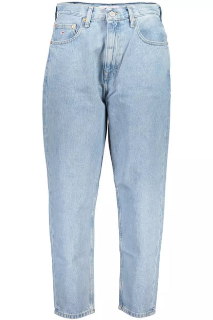 Chic Light Blue Cotton Mom Jeans