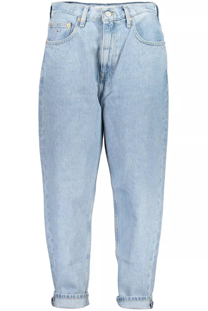 Chic Light Blue Cotton Mom Jeans