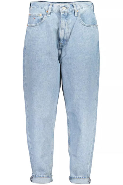 Chic Light Blue Cotton Mom Jeans