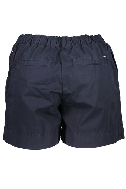 Chic Blue Cotton Shorts with Logo Detail