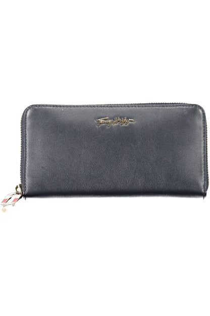 Chic Blue Leather Wallet with Multiple Compartments