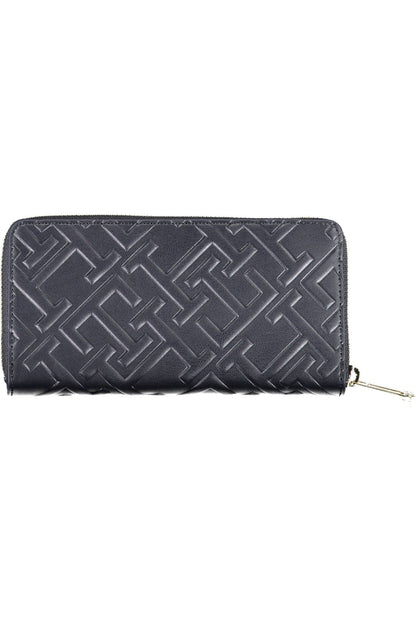 Chic Blue Polyurethane Multi-Compartment Wallet