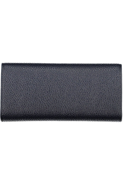 Chic Blue Polyurethane Wallet with Double Card Slots