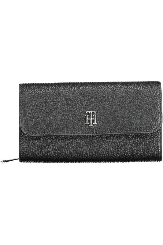 Chic Black Polyurethane Wallet with Coin Purse