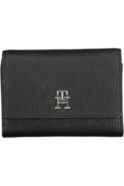 Elegant Triple Compartment Wallet in Sleek Black