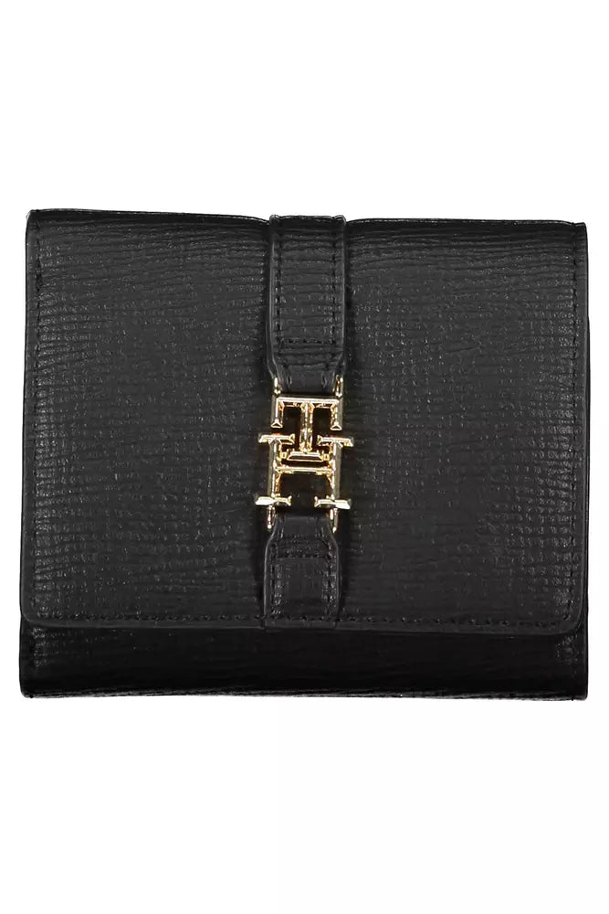 Elegant Black Polyethylene Trifold Wallet