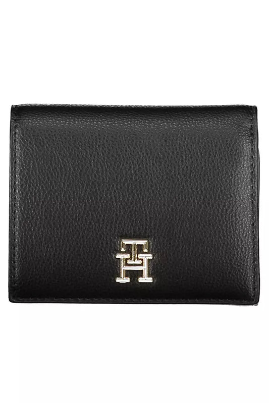 Sleek Black Polyethylene Wallet with Secure Closure