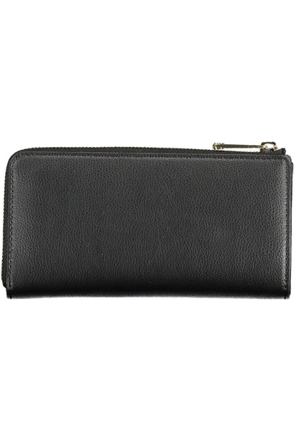 Elegant Black Polyurethane Ladies Wallet
