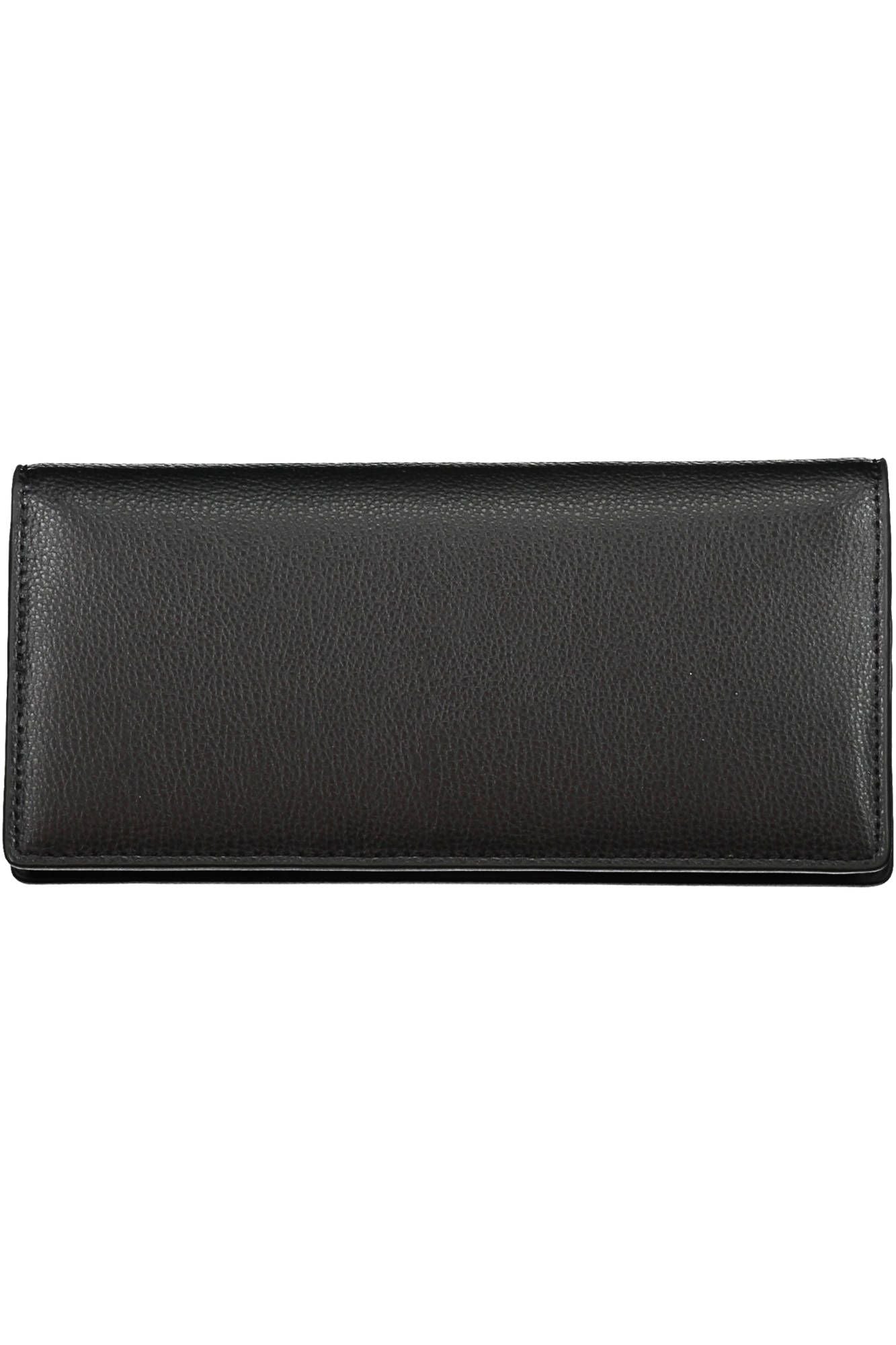 Elegant Black Polyurethane Wallet for Women