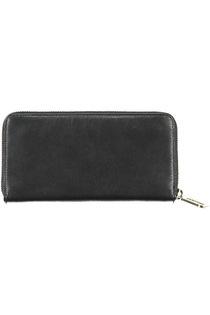 Elegant Black Leather Wallet with Multiple Compartments