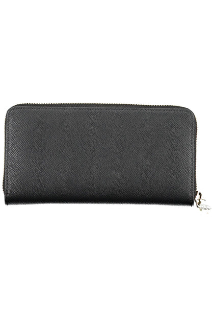 Elegant Black Zip Wallet with Multiple Compartments