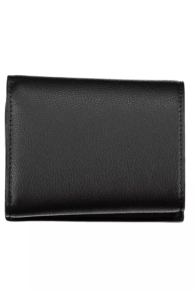 Sleek Black Polyethylene Wallet with Secure Closure