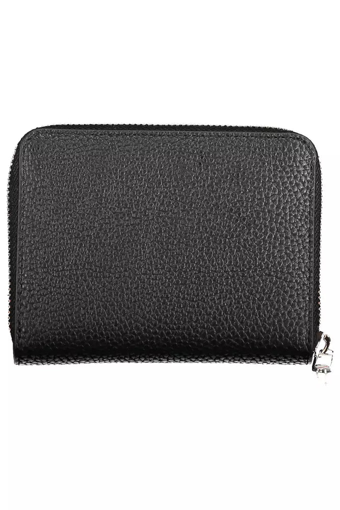 Elegant Black Polyethylene Zip Wallet