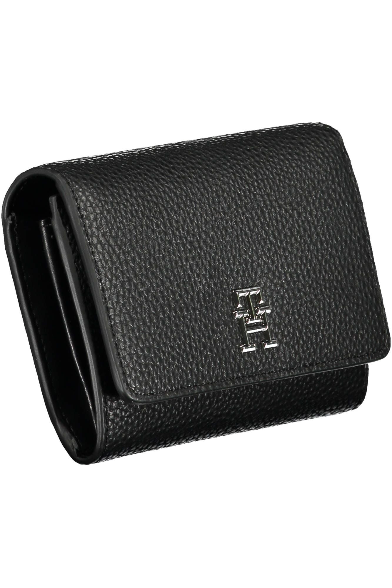 Elegant Triple Compartment Wallet in Sleek Black